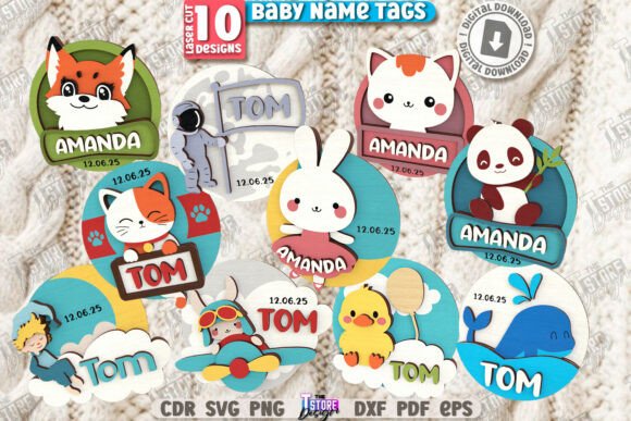 3D Baby Name Tags Laser Cut Bundle CNC: A Versatile Resource for Creative Projects