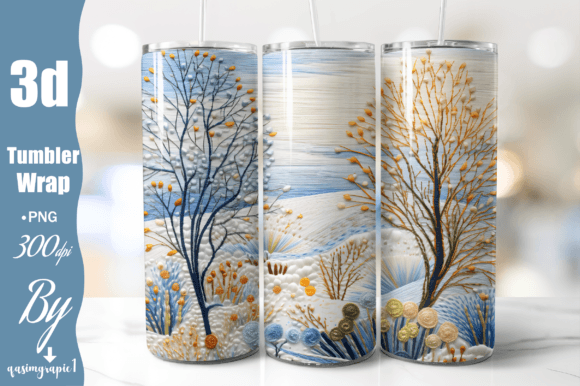 3D Embroidered Winter Country 20oz Wrap: A Stylish Addition to Your Daily Routine
