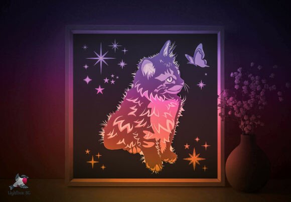 3D Little Cat Lightbox SVG Template: A Creative Way to Bring Stories to Life