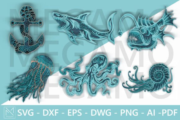 3D Ocean Animal Laser Cut Bundle SVG: A Creative Tool for Marine Enthusiasts and Crafters