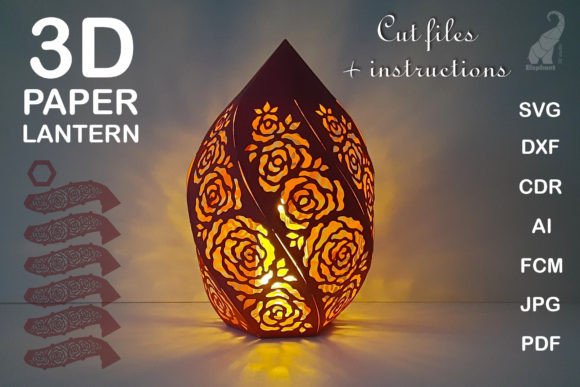 3D Paper Lantern with Roses SVG Template: A Creative and Practical Solution for DIY Enthusiasts