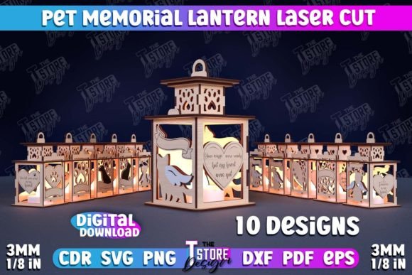 3D Pet Memorial Lantern Laser Cut Bundle: A Unique Option for Custom Memorial Projects