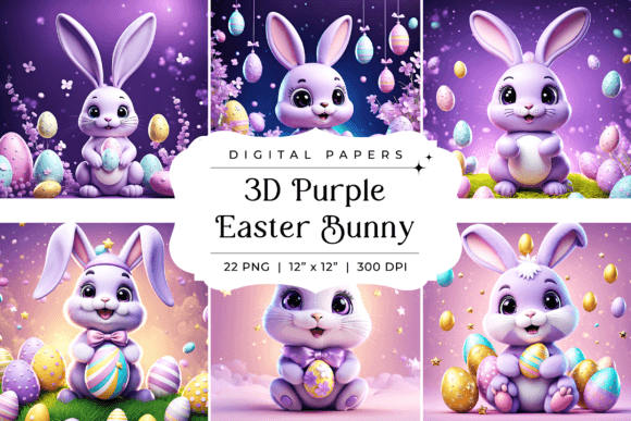 3D Purple Easter Bunny Background: A Creative Addition for Digital Projects