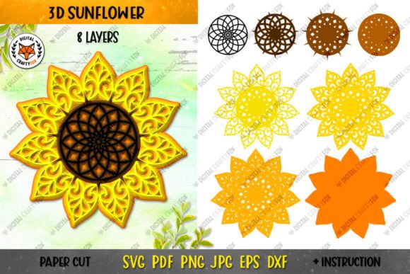 3D Sunflower Mandala Layered Flower SVG: A Creative Tool for Digital and Physical Expression