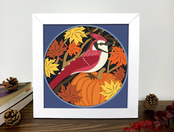 Cardinalis 3D Shadow Box Svg