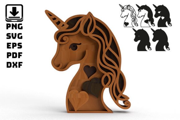 Cute UNICORN Layered 3D: A Digital Design for Creative Workflows