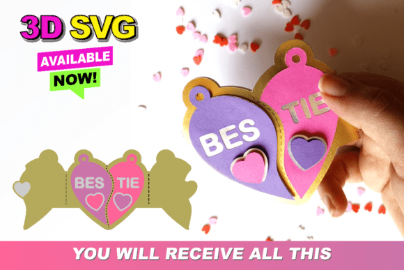 Friendship Heart Shaped Card 3D SVG: A Versatile Design for Creative Projects