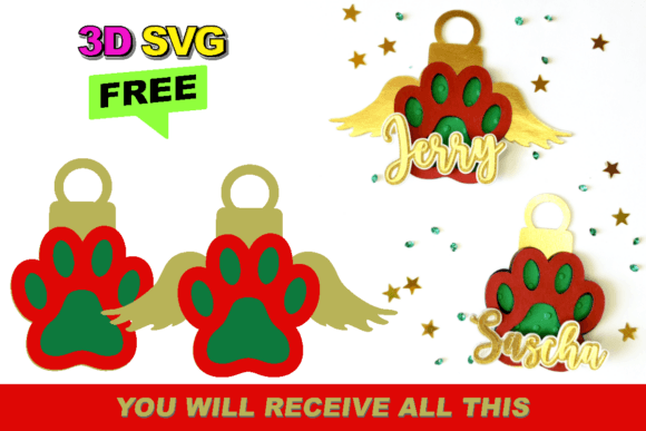Paw Christmas Ornament 3D SVG Free: A Heartfelt Tribute for Pet Lovers