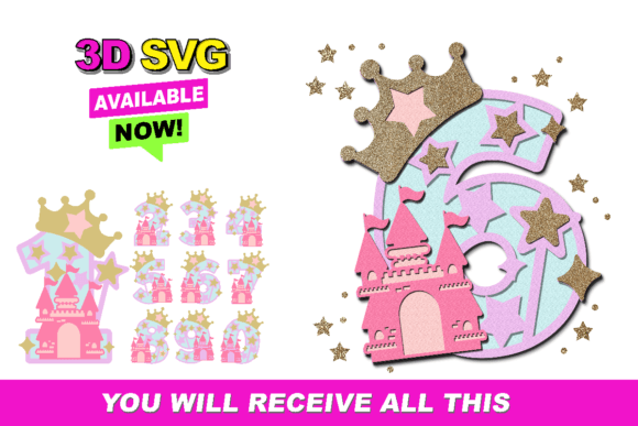 Princess Castle Numbers 3D SVG: A Creative Tool for Modern Designers