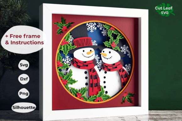 Snowman 3D Shadow Box, Winter