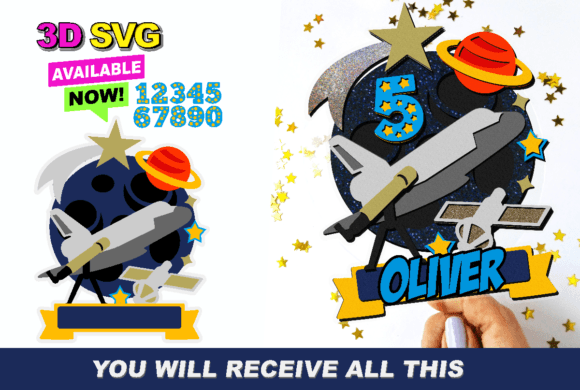 Spaceplane Outer Space 3D SVG: A Versatile Design for Creative Projects
