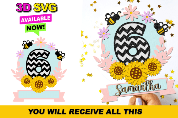 Sunflower Cake Topper 3D SVG: A Versatile Design for Creative Projects