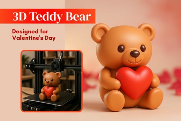 Valentine’s Day 3D Teddy Bear